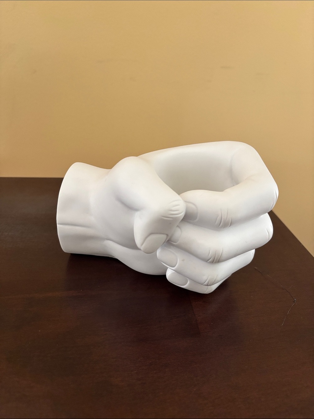 White Ceramic Hand Sculpture Decorative Accent